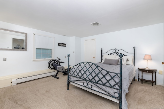 123 Silkey Rd, Granby, CT 06060 - carpeted bedroom featuring a baseboard heating unit and baseboards