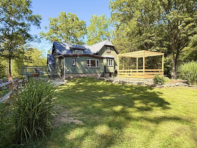 483 Providence Tpke, Hampton, CT 06247 - back of house featuring a deck and a yard