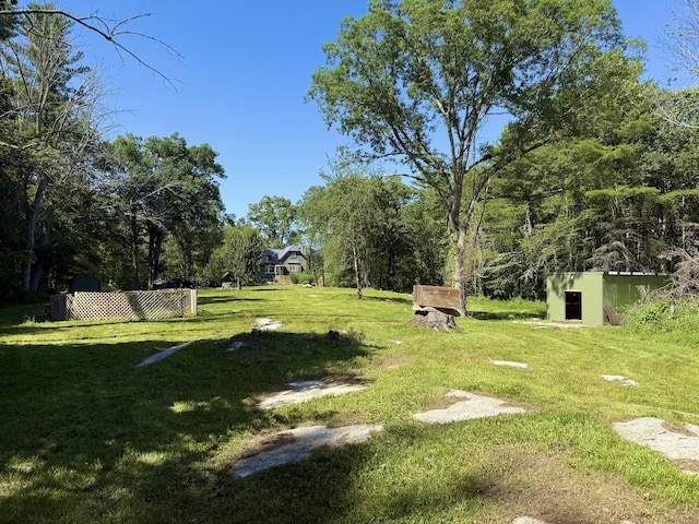 483 Providence Tpke, Hampton, CT 06247 - view of grassy yard with a shed