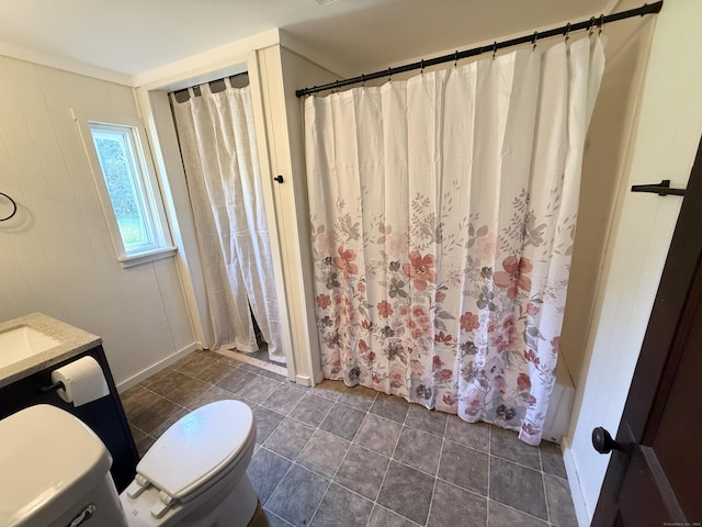 483 Providence Tpke, Hampton, CT 06247 - full bath featuring vanity, a shower with shower curtain, and tile patterned floors