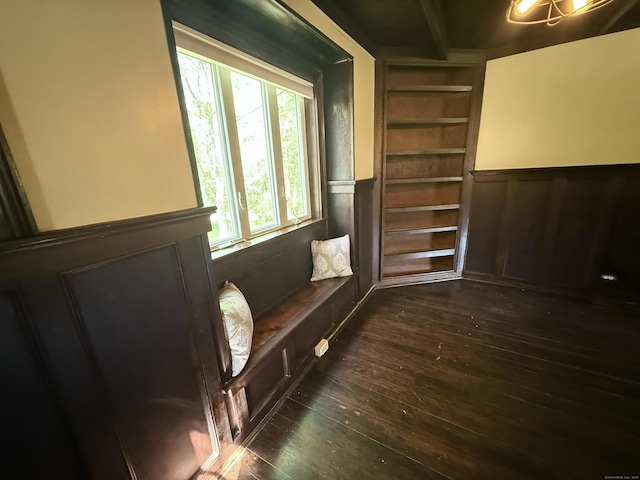 483 Providence Tpke, Hampton, CT 06247 - living area featuring dark wood-style floors and built in features
