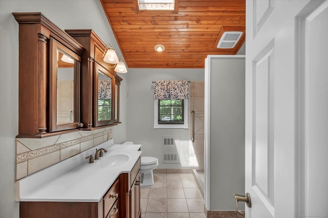421 Hemlock Point Dr, Coventry, CT 06238 - full bath featuring wooden ceiling, vanity, and a shower