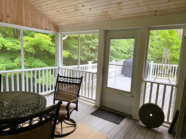 24 Alger Rd, East Haddam, CT 06423 - sunroom featuring vaulted ceiling and outdoor dining space