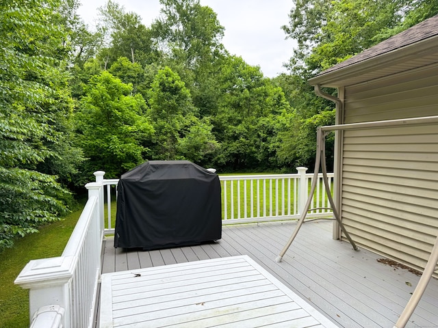 24 Alger Rd, East Haddam, CT 06423 - wooden terrace featuring grilling area and a yard