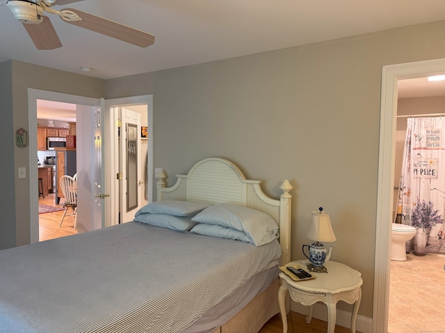 24 Alger Rd, East Haddam, CT 06423 - bedroom with connected bathroom and a ceiling fan