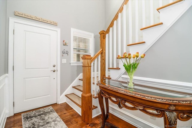 17 Brookside Ct Unit 17, Newtown, CT 06470 - entryway with stairway and wood finished floors