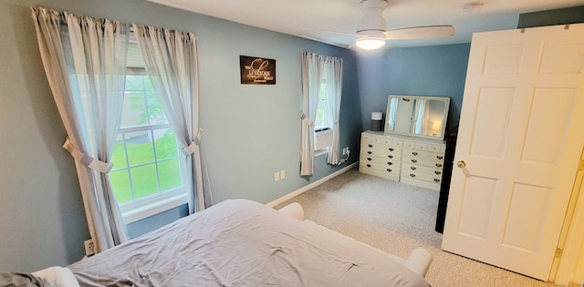 425 E Cotton Hill Rd, New Hartford, CT 06057 - bedroom featuring multiple windows, carpet flooring, and ceiling fan