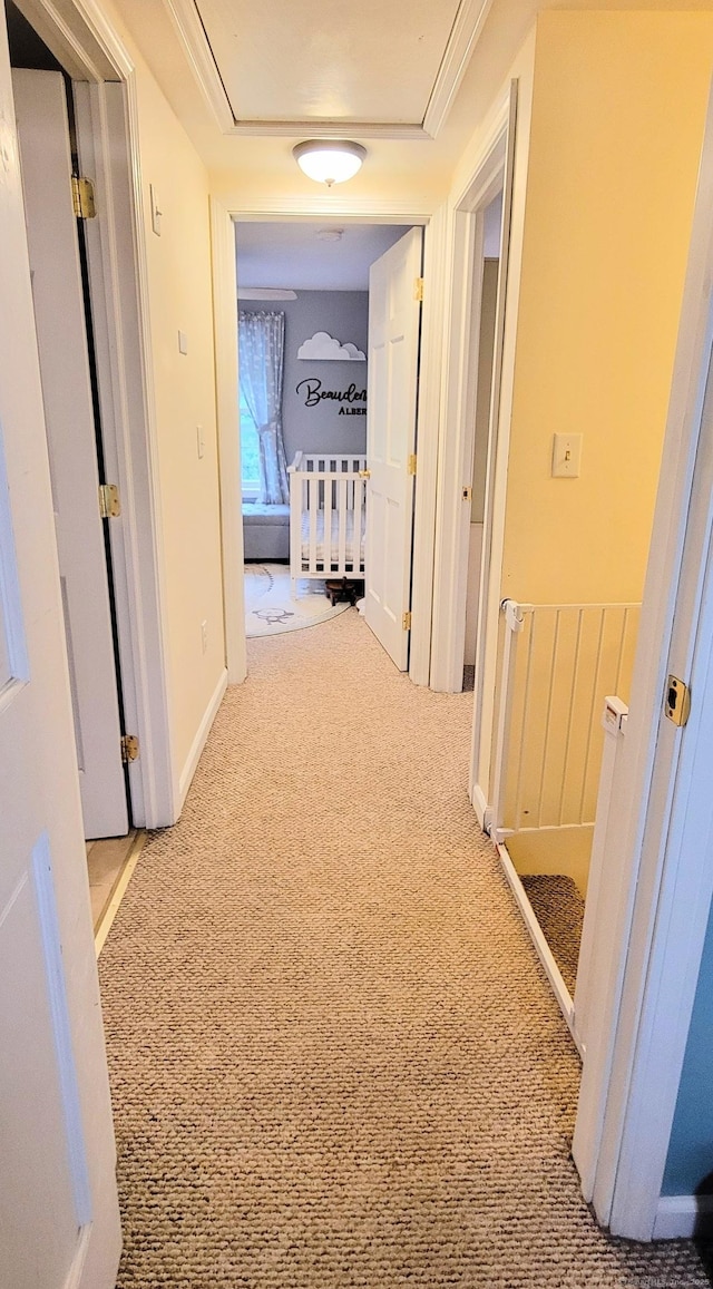 425 E Cotton Hill Rd, New Hartford, CT 06057 - hall featuring attic access and carpet