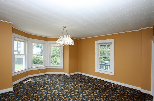 34 Hobart St, Meriden, CT 06450 - empty room with carpet flooring, crown molding, and plenty of natural light