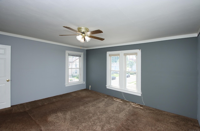 34 Hobart St, Meriden, CT 06450 - empty room with carpet, ceiling fan, and crown molding