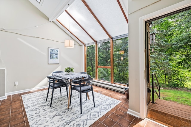 17 Font Hill Park Unit 17, Bloomfield, CT 06002 - sunroom / solarium with healthy amount of natural light, a baseboard heating unit, and lofted ceiling