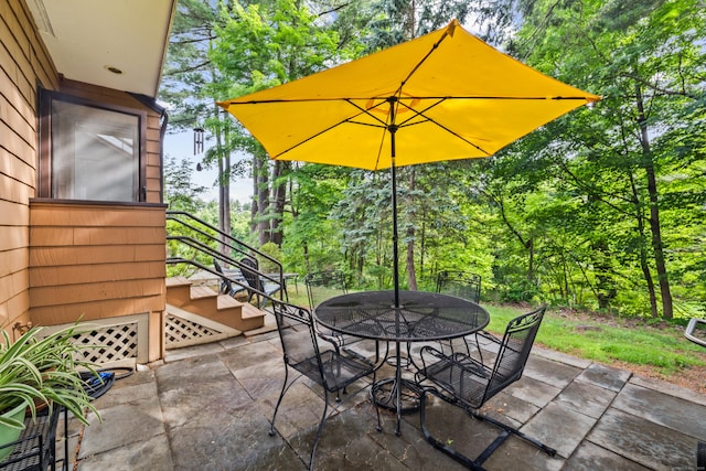 17 Font Hill Park Unit 17, Bloomfield, CT 06002 - view of patio featuring stairs and outdoor dining space