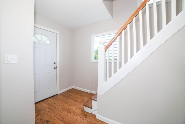 30 Ward Pl, West Haven, CT 06516 - entryway with stairway and wood finished floors