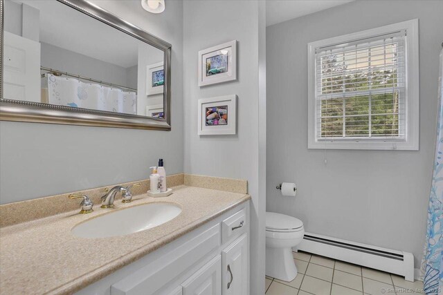 15 Thompson Hill Rd, Canton, CT 06019 - full bathroom featuring a baseboard radiator, tile patterned flooring, and vanity