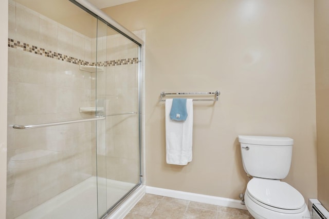 58 Inca Dr, Trumbull, CT 06611 - bathroom featuring a baseboard heating unit and a tile shower