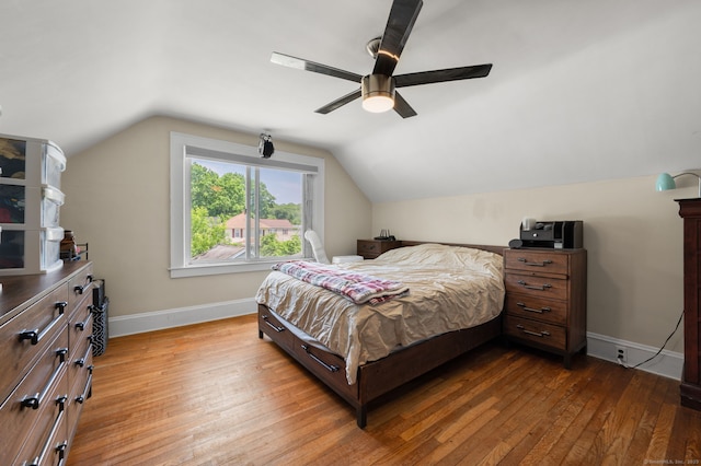 89 Geer Ave, Norwich, CT 06360 - bedroom featuring wood-type flooring, lofted ceiling, and a ceiling fan