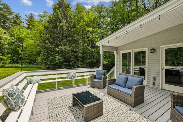 28 Saddle Ridge Dr, Simsbury, CT 06092 - wooden terrace featuring an outdoor living space