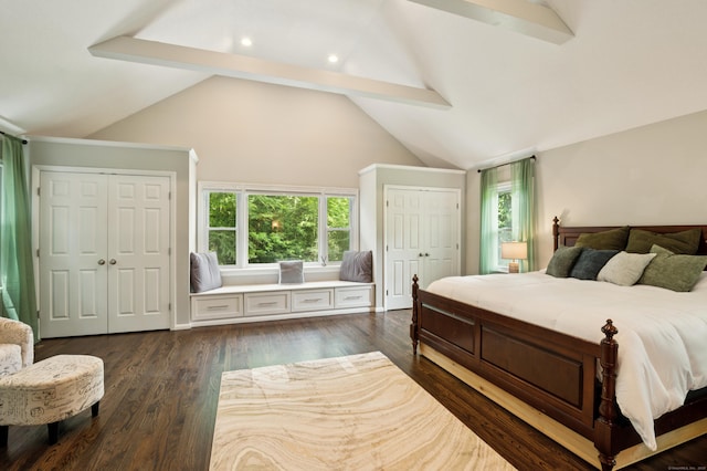 28 Saddle Ridge Dr, Simsbury, CT 06092 - bedroom featuring multiple windows, dark wood-style floors, and recessed lighting