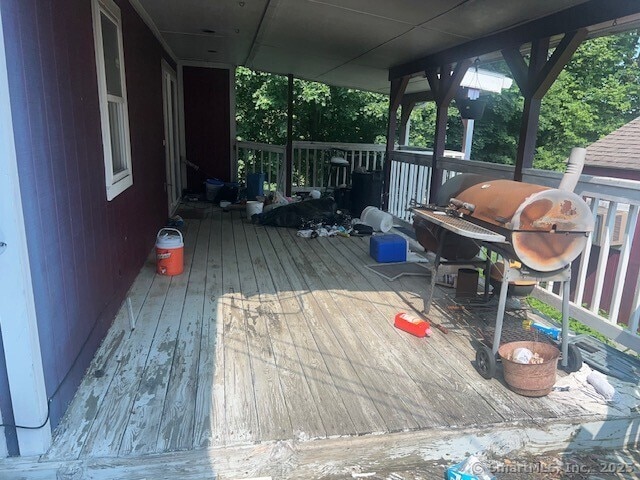 51 N Cliff St, Norwich, CT 06360 - wooden terrace with area for grilling