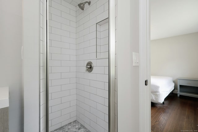 3743 Park Ave, Fairfield, CT 06825 - full bath with a shower stall, wood finished floors, and ensuite bath