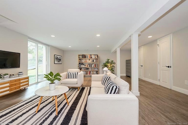 3743 Park Ave, Fairfield, CT 06825 - living room with wood finished floors and recessed lighting
