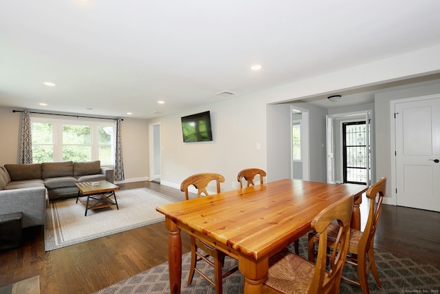 3743 Park Ave, Fairfield, CT 06825 - dining area with dark wood-type flooring and recessed lighting