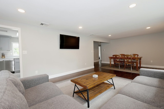 3743 Park Ave, Fairfield, CT 06825 - living area featuring recessed lighting and wood finished floors