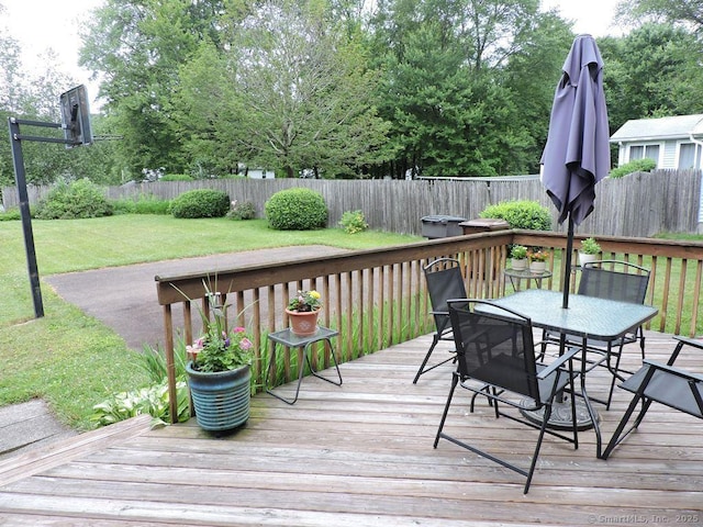 14 Cartier Rd, Enfield, CT 06082 - deck with a fenced backyard and outdoor dining area