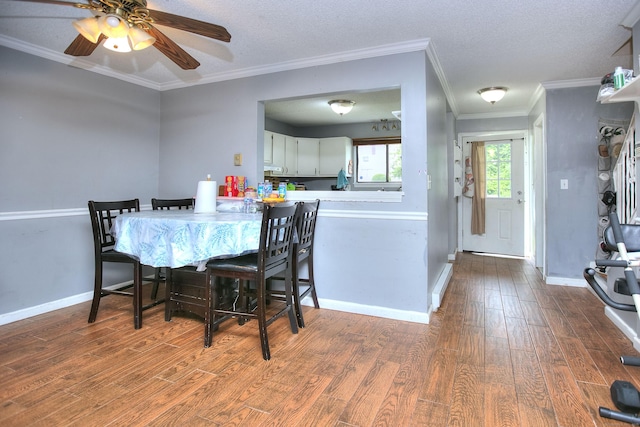 121 Lexington Ave Unit 21, New Haven, CT 06513 - dining room featuring wood finished floors, ceiling fan, and ornamental molding