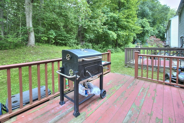121 Lexington Ave Unit 21, New Haven, CT 06513 - wooden terrace featuring a lawn and a grill