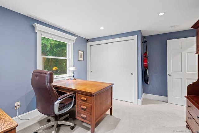 160 Disbrow St, Stratford, CT 06614 - home office featuring recessed lighting and light colored carpet