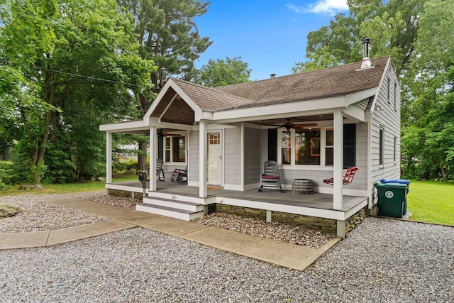 160 Disbrow St, Stratford, CT 06614 - view of front of house with a shingled roof and ceiling fan