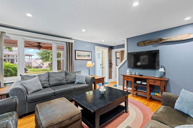 160 Disbrow St, Stratford, CT 06614 - living room featuring recessed lighting and light wood-style flooring