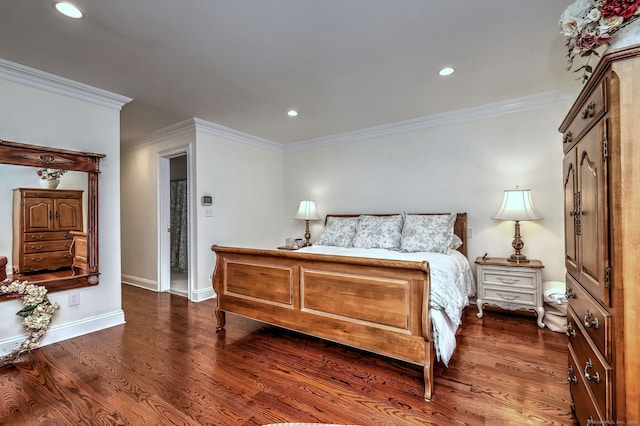 690 Forest Rd Unit 394, West Haven, CT 06516 - bedroom with wood finished floors, crown molding, and recessed lighting
