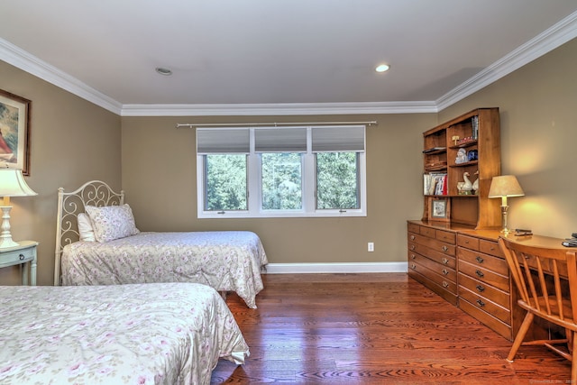 690 Forest Rd Unit 394, West Haven, CT 06516 - bedroom featuring wood finished floors, crown molding, and recessed lighting