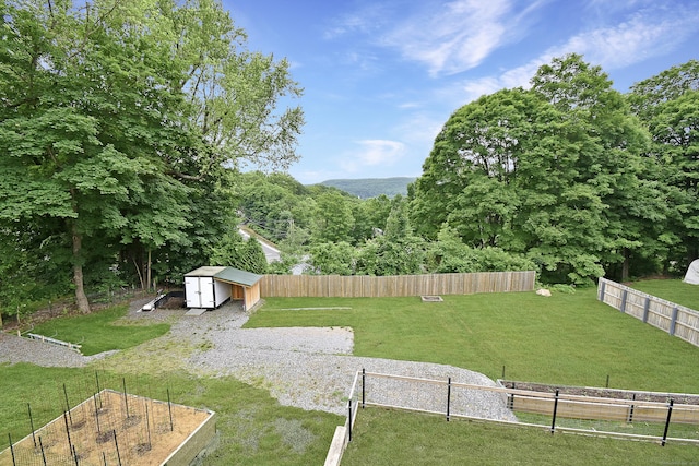 31 Bristol St, Thomaston, CT 06787 - view of yard with a storage shed and a vegetable garden