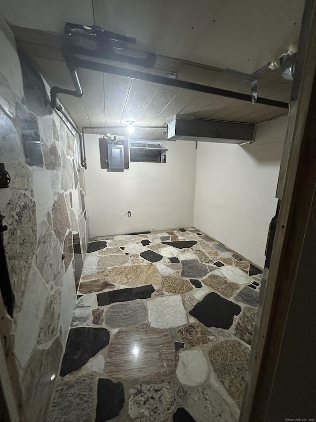 595 William St, Bridgeport, CT 06608 - finished basement featuring stone flooring