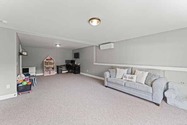 46 Airport Rd, Killingly, CT 06239 - living room with a desk, carpet, and a wall unit AC