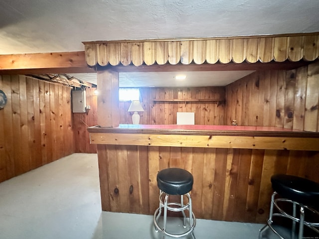 462 Halfway House Rd, Windsor Locks, CT 06096 - indoor dry bar with wooden walls, concrete flooring, and electric panel