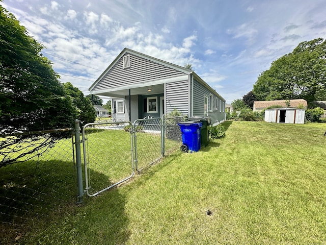 462 Halfway House Rd, Windsor Locks, CT 06096 - rear view of house featuring a storage shed and a gate