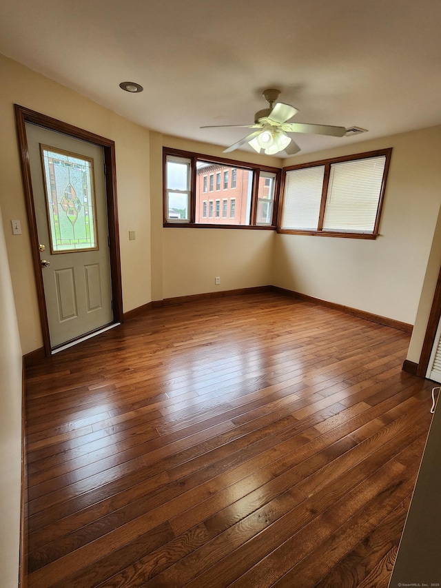 18 Hunters Ave, Norwich, CT 06380 - entrance foyer featuring dark wood finished floors and ceiling fan