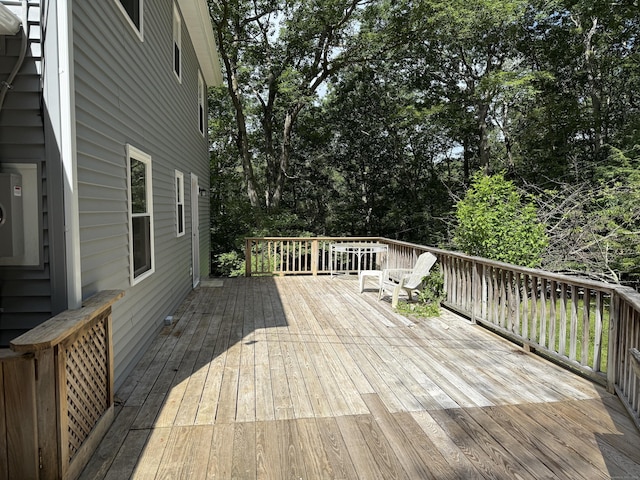394 Merrow Rd, Coventry, CT 06238 - deck with view of wooded area