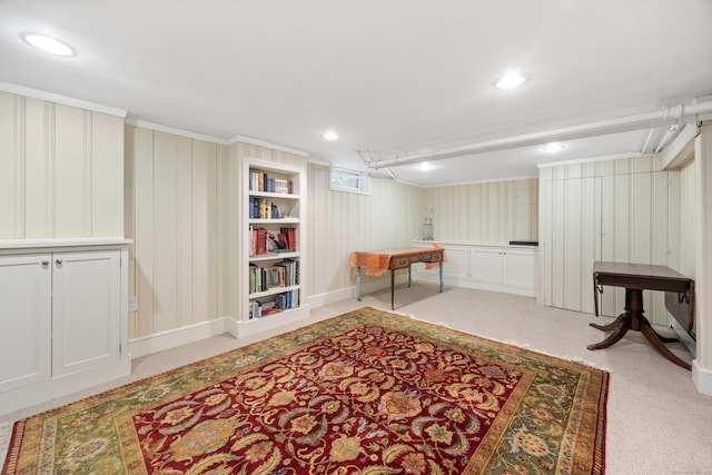 22 Spring Rd, North Haven, CT 06473 - game room with a decorative wall, carpet, recessed lighting, and ornamental molding