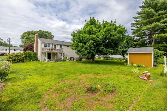 100 Chestnut Rd, Newington, CT 06111 - view of yard with a wooden deck and an outdoor structure