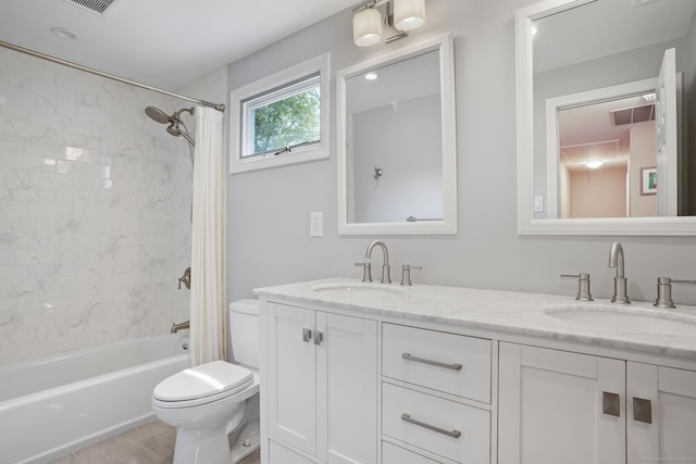 14 Inverness Rd, Trumbull, CT 06611 - bathroom with shower / bath combination with curtain and double vanity