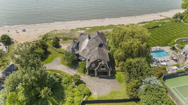 1410 S Pine Creek Rd, Fairfield, CT 06824 - aerial view of waterfront with a beach