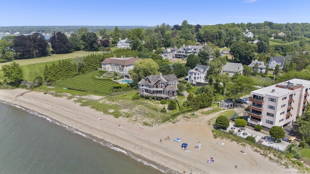 1410 S Pine Creek Rd, Fairfield, CT 06824 - drone / aerial view of extended coastline and a tree filled landscape