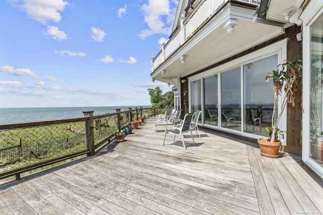1410 S Pine Creek Rd, Fairfield, CT 06824 - wooden deck featuring a water view