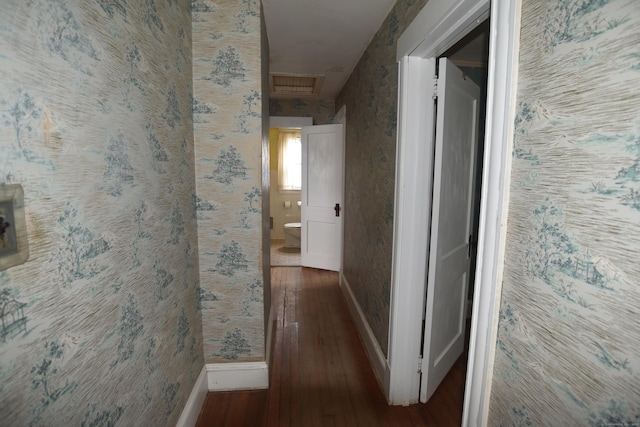 190 Victoria Rd, Hartford, CT 06114 - corridor featuring wood finished floors and attic access