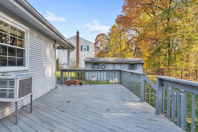 46 Jackson Rd, Enfield, CT 06082 - wooden deck featuring a storage shed